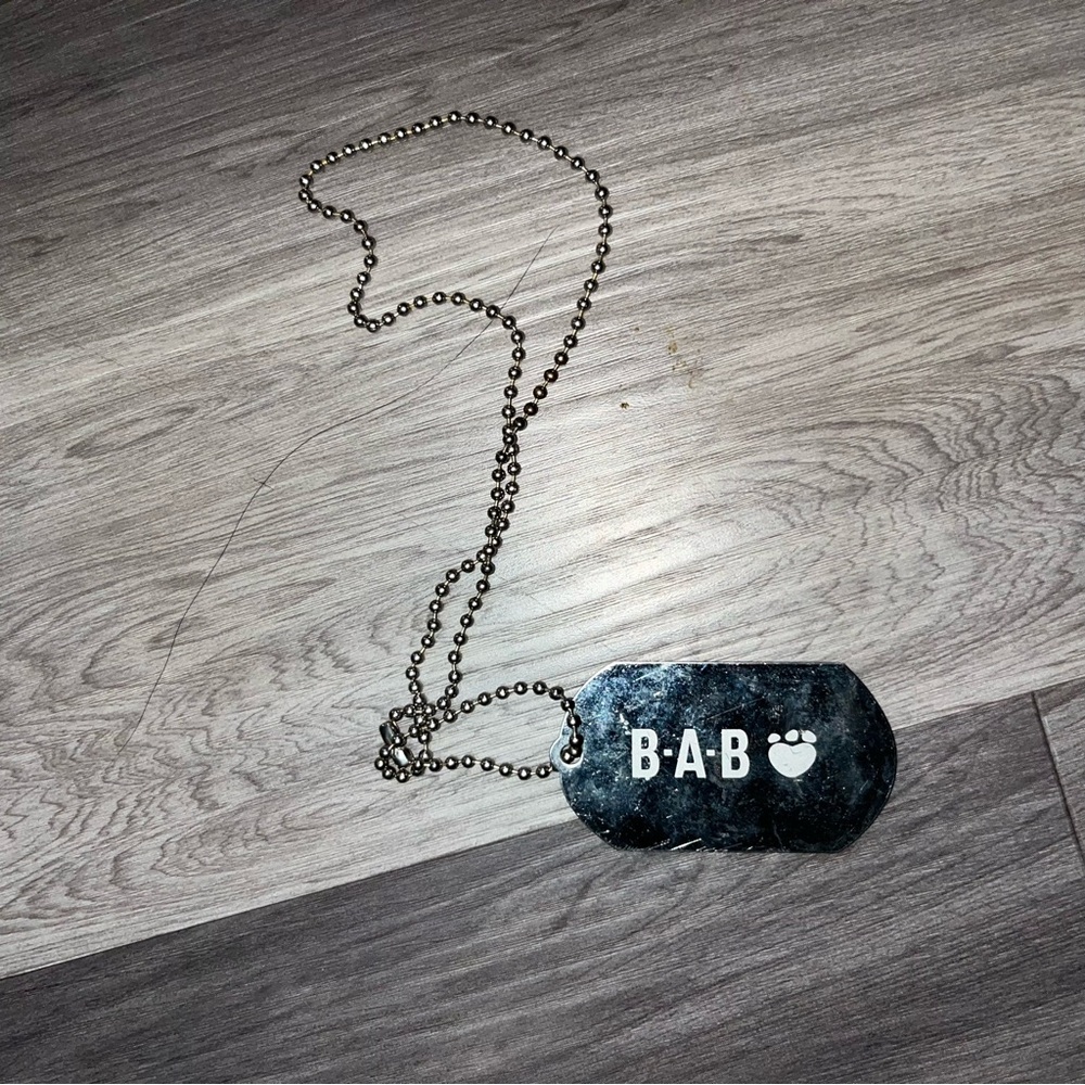 Build A Bear Workshop BAB Silvertone Military Dog Tag With Chain